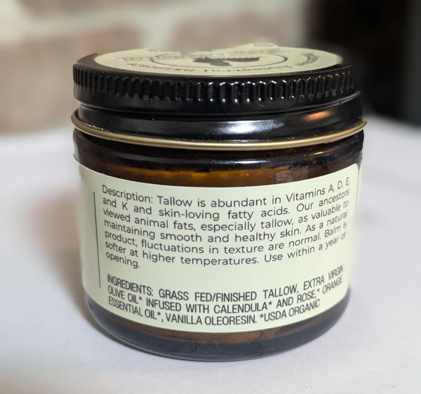 Handmade Unscented Whipped Tallow Balm | Organic Body Butter for Eczema & Rosacea - 1.3 oz