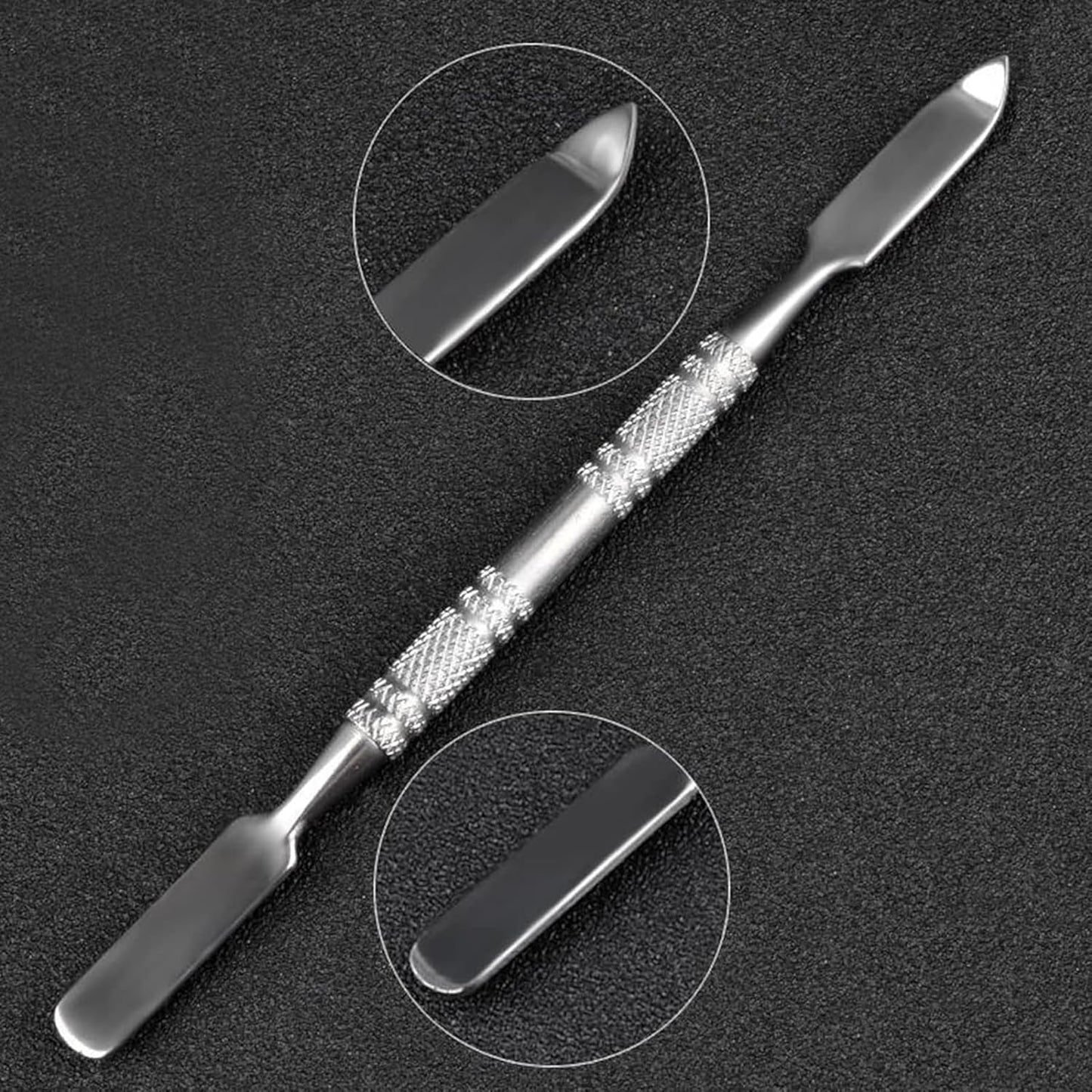 2 Pcs Resin Nail Palette Nail Polish Palette Nail Art Palette with Stainless Stirring Rod (Gray and Purple)