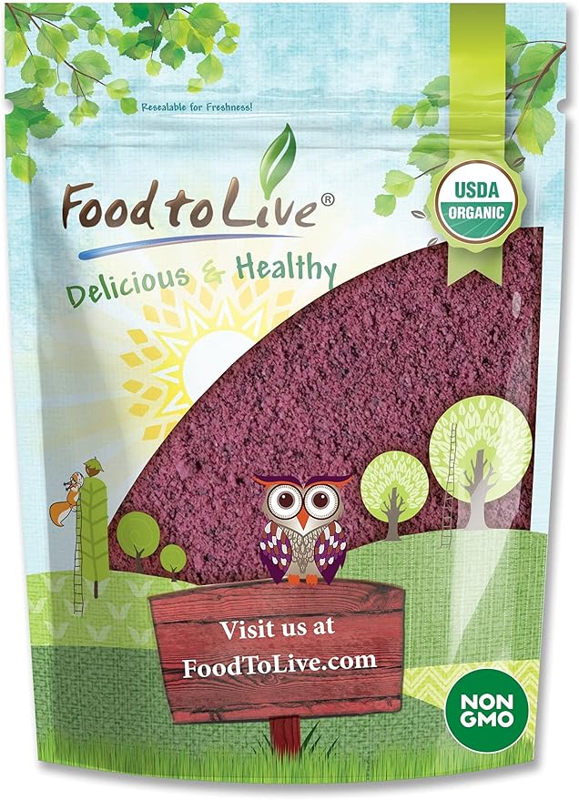 Food to Live Organic Black Elderberry Powder, 4 Pounds – Non-GMO, Made from Raw Dried Berries, Unsulfured, Vegan, Bulk, Great for Baking, Smoothies, Yogurts, No Sulphites, Contains Maltodextrin