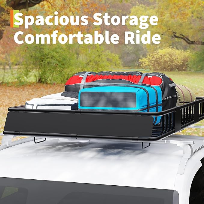 51"X 36"x 5" Universal Roof Rack Basket,Heavy Duty Weather Resistant Top Mount Cargo Rack, Luggage & Camping Gear Storage for Car, Truck or SUV Transport