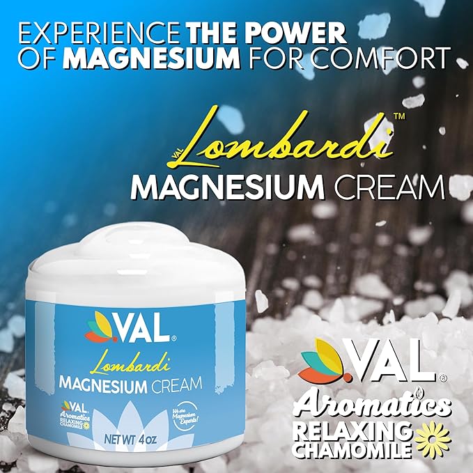 VAL Lombardi Magnesium Lotion | Nighttime Zechstein Magnesium Chloride Cream | Hydrating & Fast-Absorbing | 4oz
