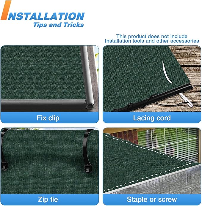 TANG Sun Shade Fabric Roll 8'x69' Shade Cloth for Garden Dark Green HDPE Mesh Shading Pergola Cover Replacement Canopy, 95% Blockage Sunshades for Outdoor Patio Backyard Plant