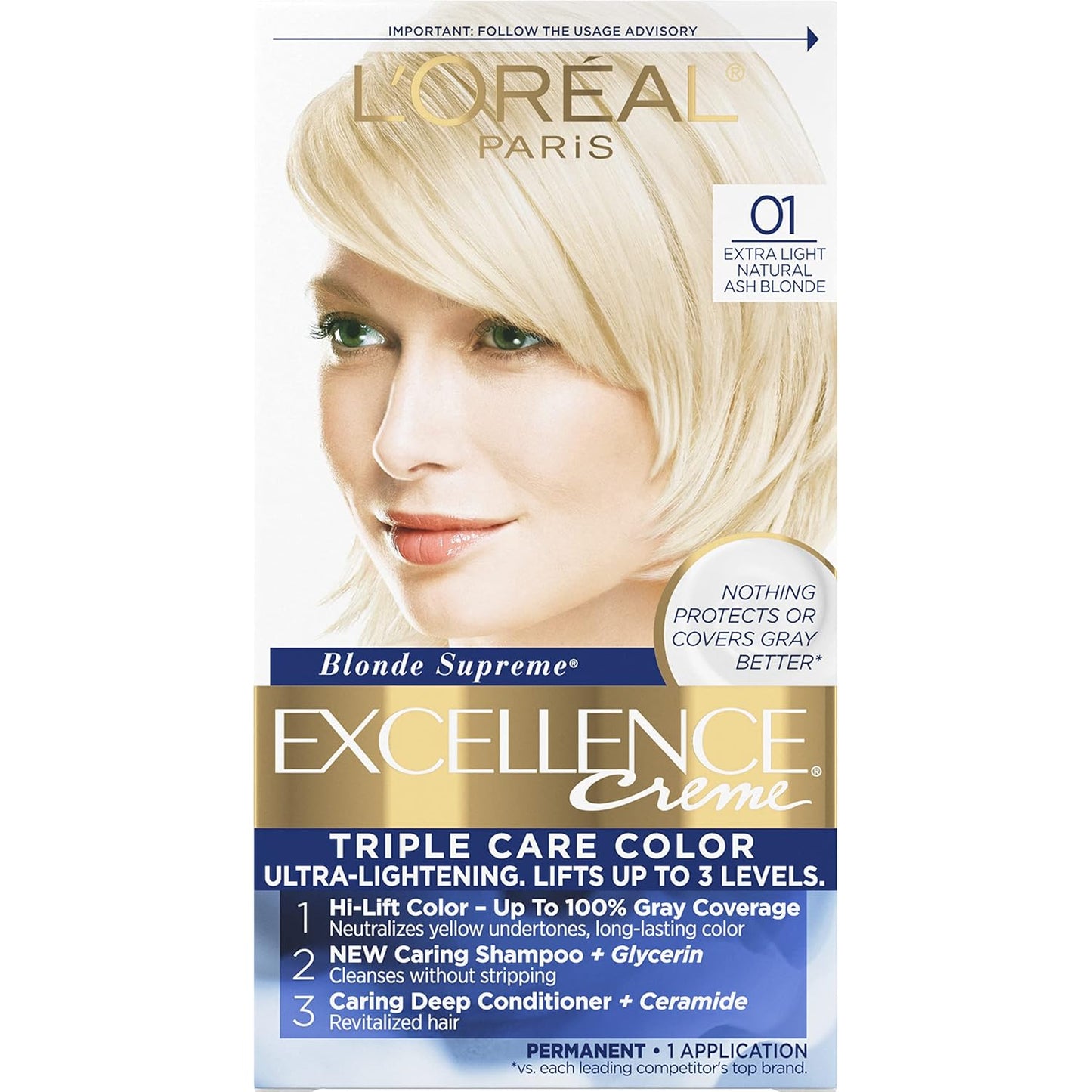 L'Oreal Paris Excellence Crème Hair Color | 9 Light Natural Blonde | Gray Coverage