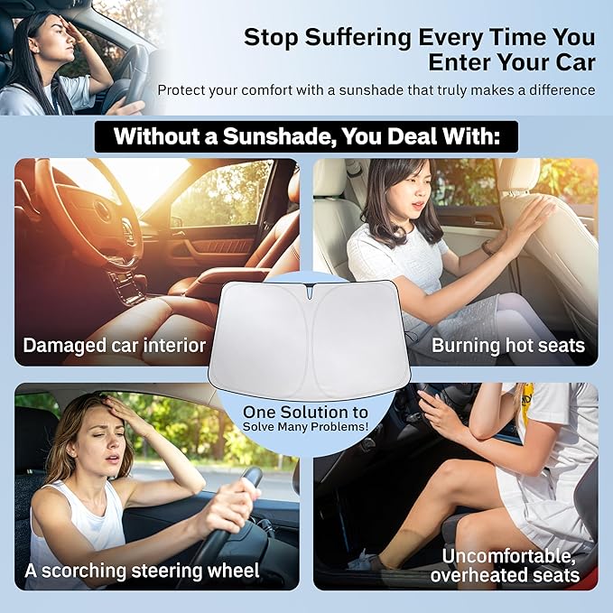 Econour Windshield Sunshade for Alfa Romeo 4C 2015-2018, 2019, 2020 Sun Visor for Front Window Sun Shade Cover, UV Blocker & Protector, Car Accessories