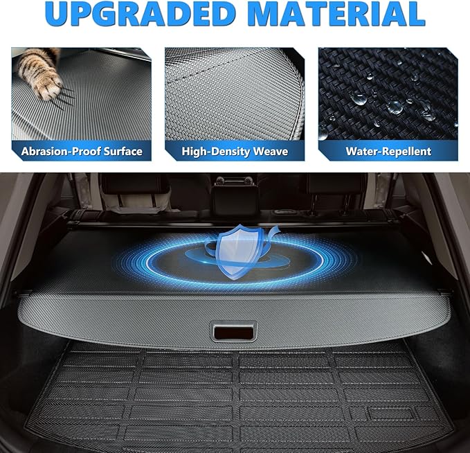 MIALUTY® Cargo Cover for 2024 2025 2026 Hyundai Santa Fe Retractable Trunk Cover Santa Fe Accessories Anti-Peeping Anti-Theft Privacy Screen,Trunk Luggage Shield Shade Carbon Fiber Texture