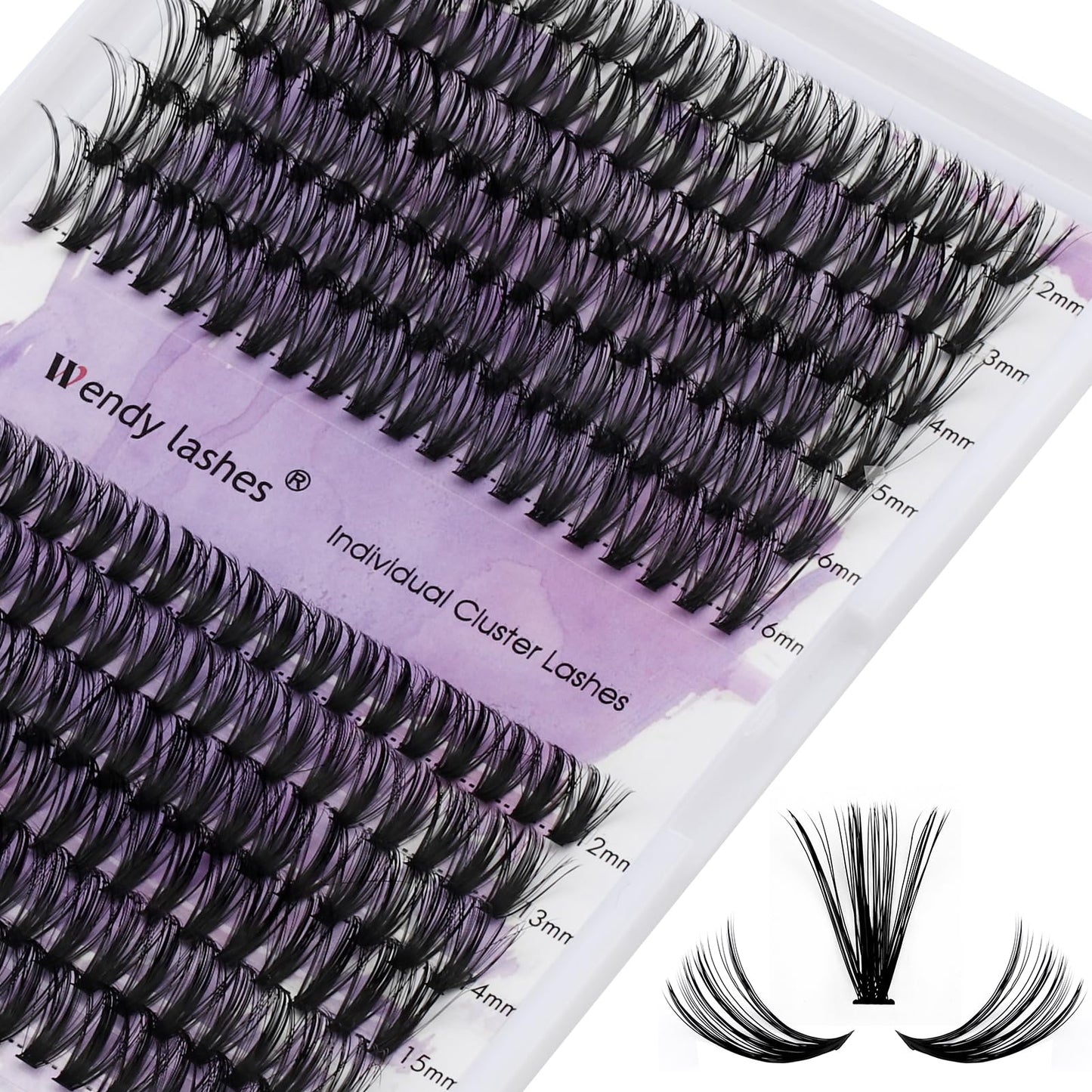 Lash Clusters Individual Cluster Lashes 40/50D Diy Lashes 12-16Mm Mixed Length C/D Curl Thin Band Cluster Lashes Matte Black Eye