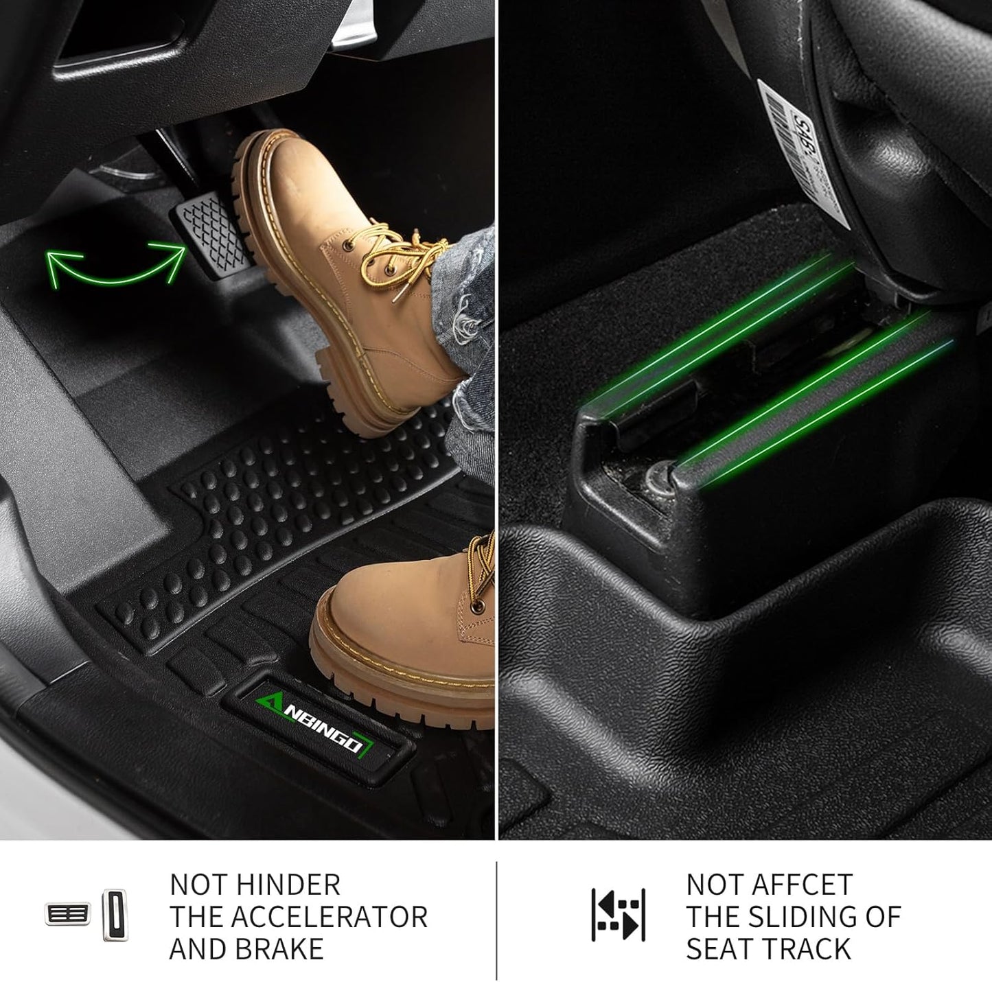 ANBINGO®-Floor Mats & Cargo Liner for 2022-2026 Toyota Corolla Cross FWD & Hybrid AWD (Not for Fuel AWD),1st 2nd Row with Trunk Mat,TPE All Weather Waterproof Corolla Cross Car Mats Black