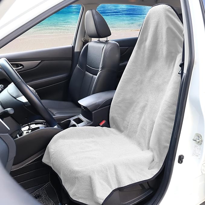Leader Accessories Towel Bucket Seat Cover Waterproof White Machine Washable for Athletes Running Swimming Boxing Workout Outdoor Sports