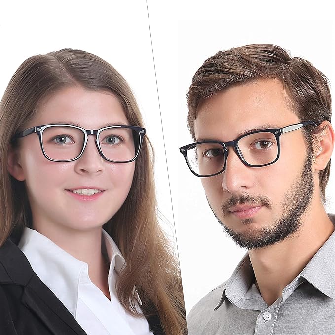 YEIN Bifocal Reading Glasses with Blue Light Blocking Lenses, Bifocal Reader for Women and Men, Vintage Square frame with Spring Hinge (+0.00/+1.00 magnification)