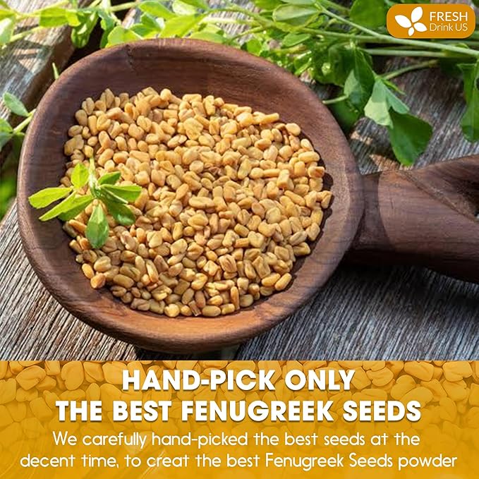 FRESHDRINKUS, Premium 16oz Fenugreek Powder, 100% Natural and Pure from Fenugreek, Perfect for Curries Soups, and Spice Blends, No Additives, No Gluten, No Sugar, Vegan