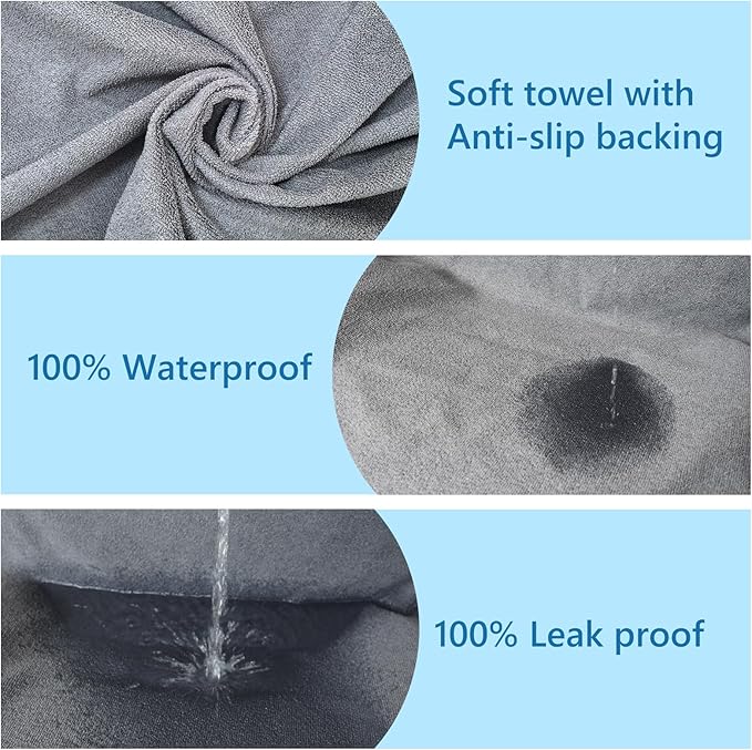 Car Seat Covers Universal Car Protective Front Seat Covers Washable Non-Slip Seat Protectors for Gym Workouts,Waterproof and Sweatproof Towel Seat Covers for Cars,Trucks, Jeeps (2 Pack Grey)