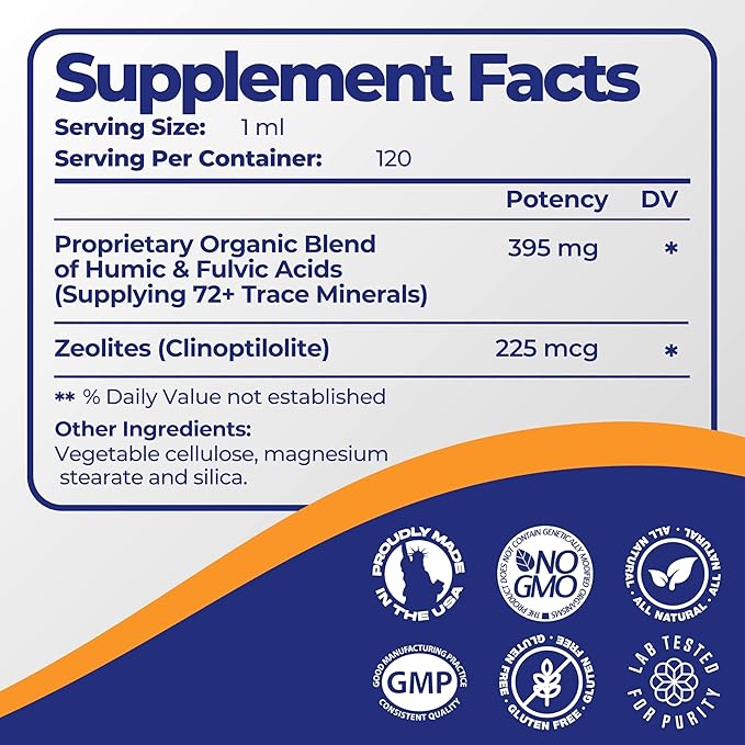 Mimi's Miracle Zeolites: Micronized Zeolite Supplement Liquid with 70 Trace Minerals - Supports Cell Restoration, Immune & Digestive Tract Health - (2 oz Bottle, 30 Day Supply)