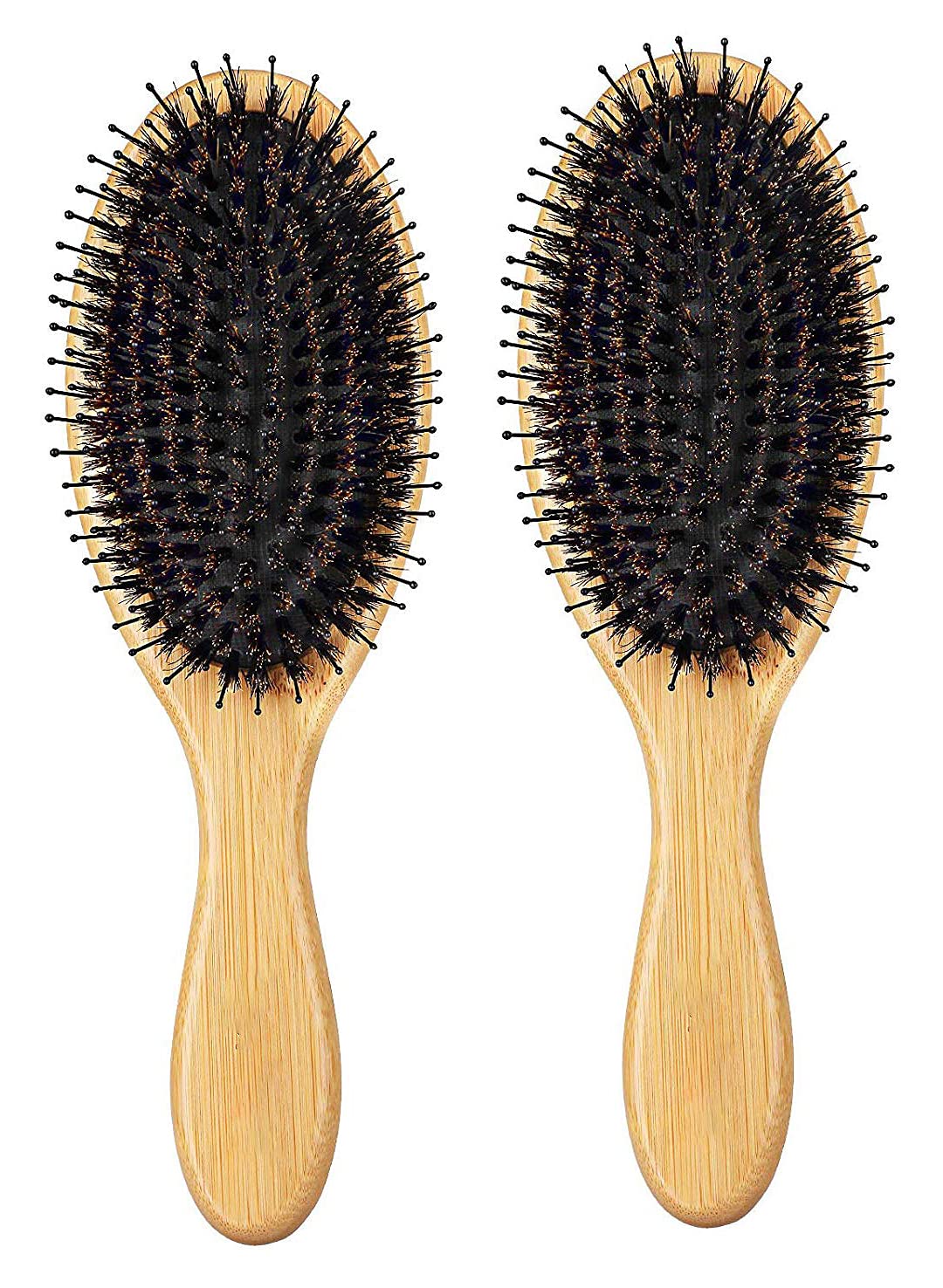 Wetest Upgraded Natural Boar Bristle Hair Brush - Wooden Bamboo Hair Brush For Thick Hair & Anti Static Detangling Reducing Hair