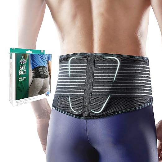 RW500 Back Support Belt with Lumbar Pad - Alleviates Lower Back Pain Relief, Sciatica Pain Relief, Herniated Disc, Scoliosis - Ideal for Office Workers & Daily Comfort (Black, S/M, 1-Pack)