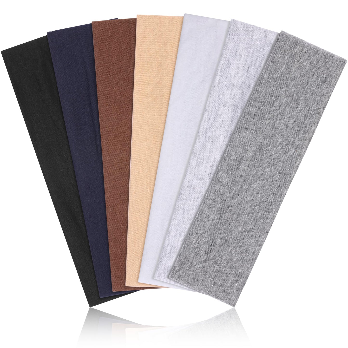 Headbands for Women Non Slip - 7PCS Fashion Sports Hair Bands for Women's Hair, Soft Cotton Cloth Stretchy Headbands for Women f