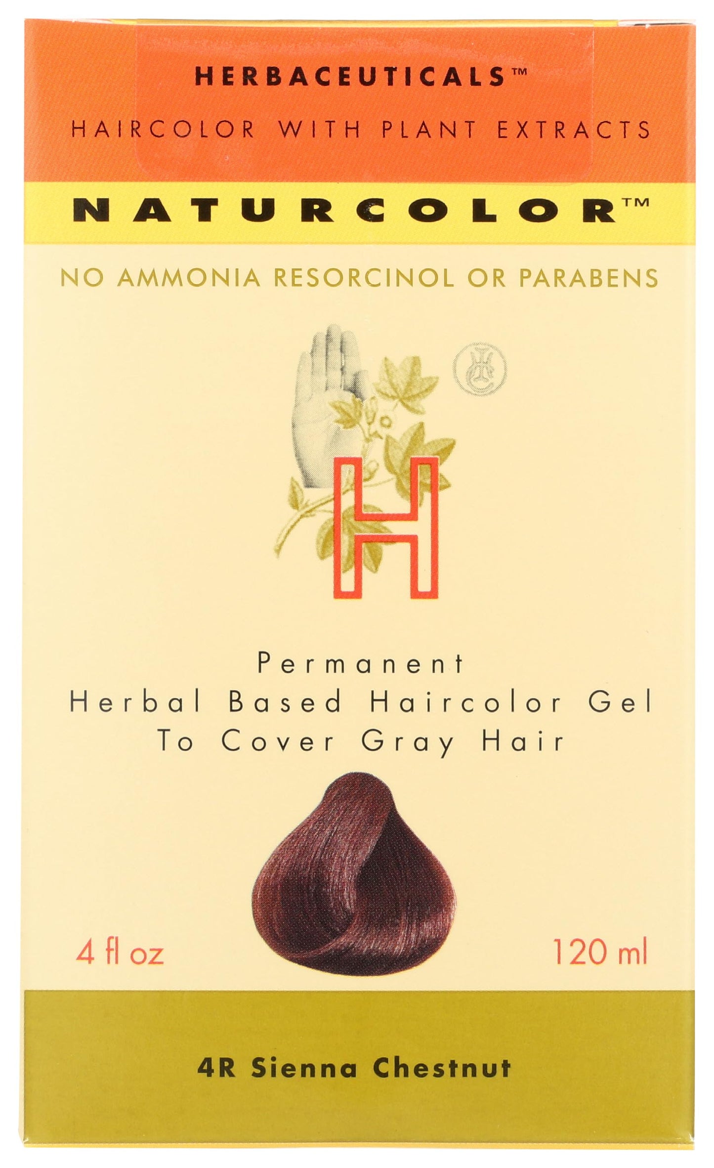 Naturcolor Haircolor - Sienna Chestnut Hair Dye, 4 Fl Oz (4R)