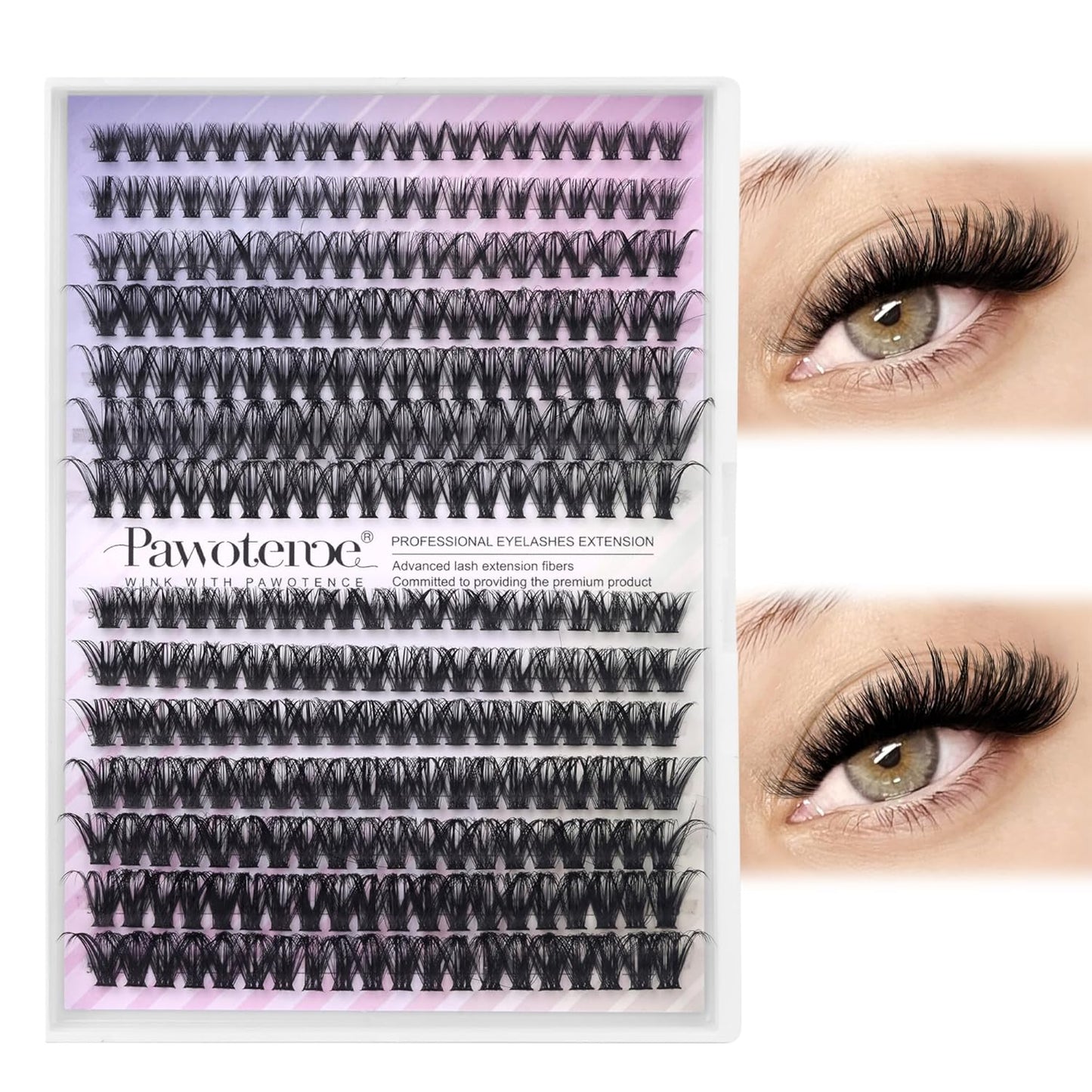 Pawotence DIY Lash Extension Kit | 280pcs 50D Individual Clusters 9-16mm