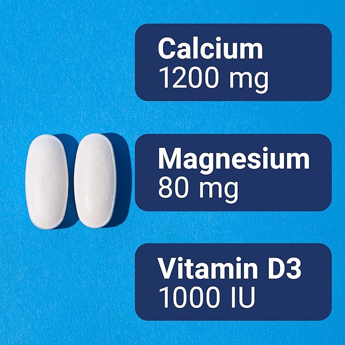 U.S. Doctors' Clinical 1200mg Calcium Citrate & Carbonate Complex with Magnesium & Vitamin D3 - Calcium Supplement for Bone Strength, Muscles & Nerves - Vegan, Non-GMO - 60 Tablets - 1-Month Supply