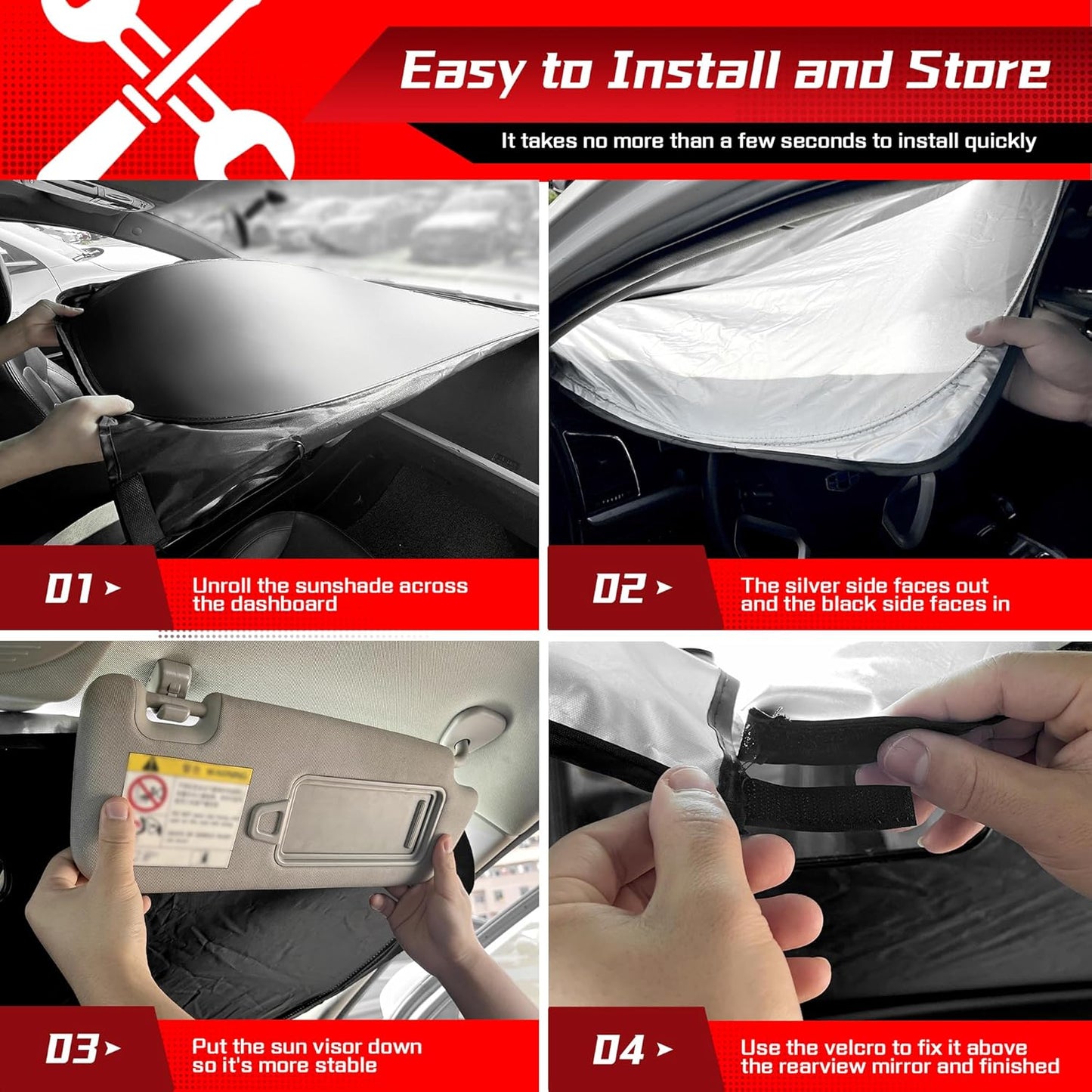 ARISMOTOR Windshield Sun Shade for Honda Civic 11th Gen 2022-2025, Custom Fit Foldable Front Window Sunshade Sun Visor Protector, Block UV Rays Keep Your Car Cooler