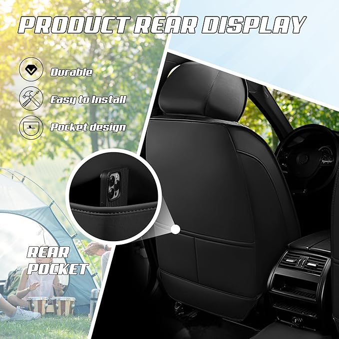 Car Seat Covers Fit for Infiniti g37 2000-2026, Stylish Sport Seat Covers, Waterproof Wear-Resistant Premium Nappa Leather Car Seat Cover.(Full Set/Black White)