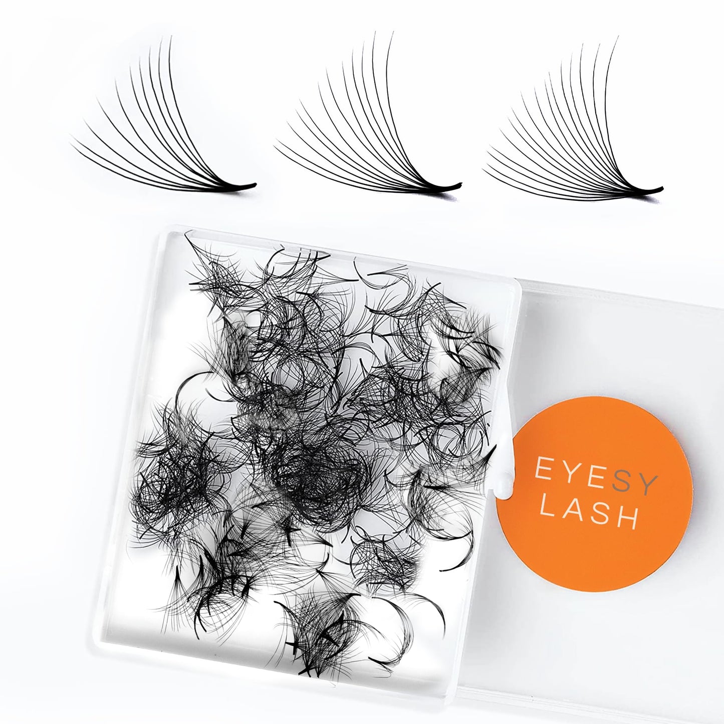Eyesy Lash 500 Promade Fans - 12D 0.03 Size 12Mm Curl C - Mega Volume Premade Lash Fans For Eyelash Extensions Middle Stem Handm