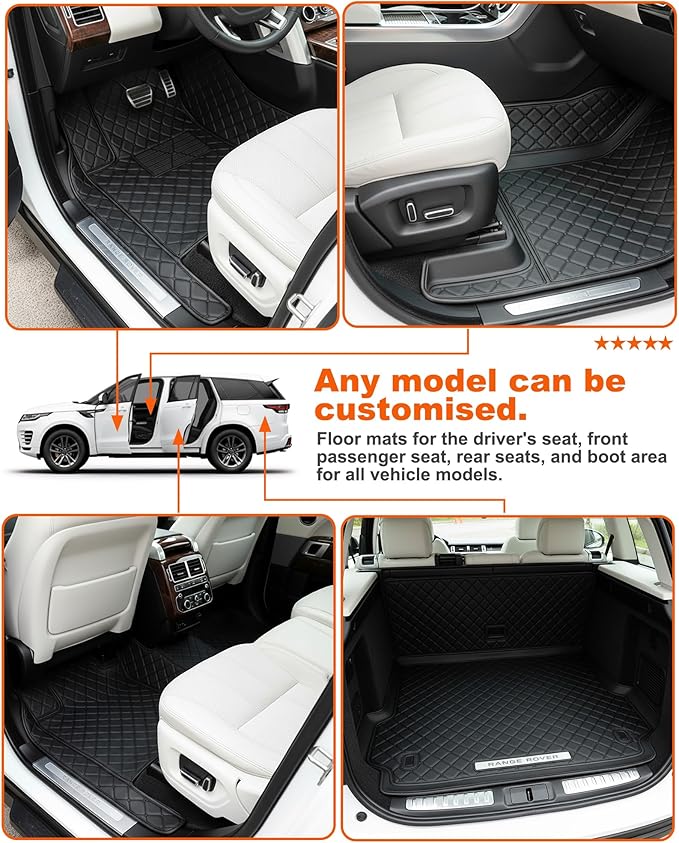 All-Weather car Floor MATS-Suitable for 99% of car Models,Leather car mat, offering Personalized Embroidery and Multiple Color Options,Provide Protection for car Rug (Green1)
