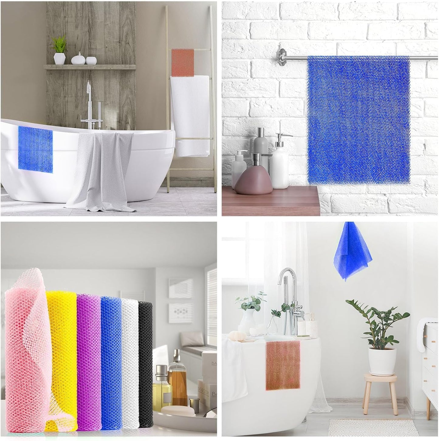Exfoliating African Bath Sponge Set – 6 Colorful Net Scrubbers for Daily Use