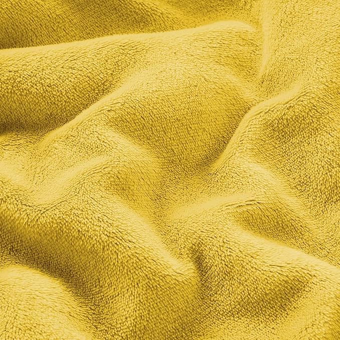 IR Imperial Rooms Ochre Sherpa Fleece Throw Blanket Twin Size for Bed - Wholesale Bulk Pack of 12 Sherpa Blankets - Soft Fluffy Throw Blankets for Hotels, Guest Bedroom (Yellow, 60x80 Inches)