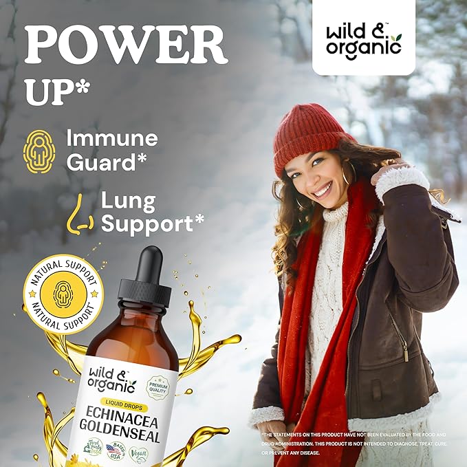 Wild & Organic Echinacea Goldenseal Tincture 4 fl oz & Immune Support Gummies