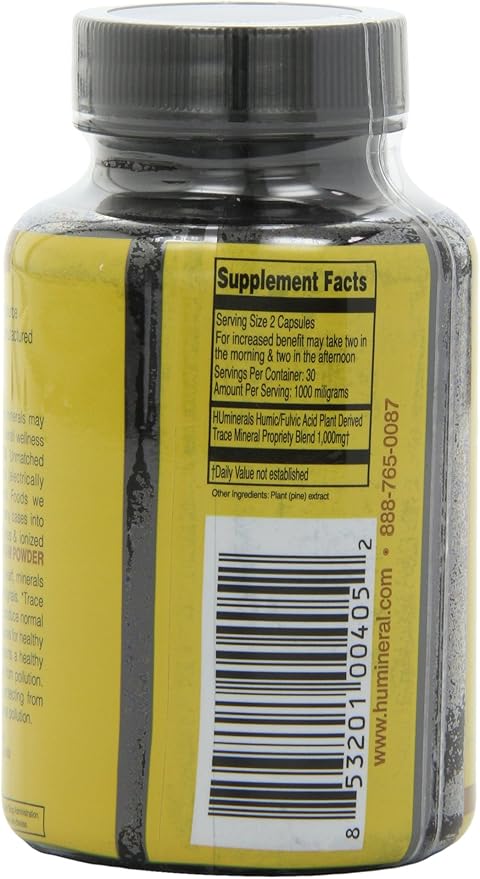 Humic and Fulvic Mineral Immune Boost Raw Powder Mineral Supplement, 60 Count