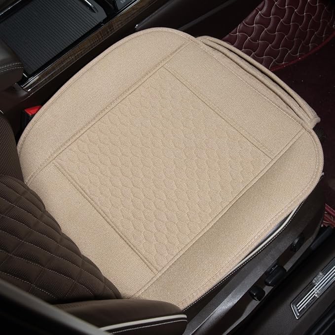 Linen Car Seat Covers,Cooling Bottom Seat Covers for Cars,Universal Car Seat Pad Cushion Breathable,Ventilated Only 2Pc Front Seat