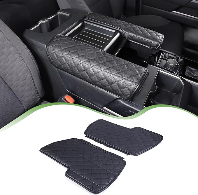 Center Console Armrest Cover Protector Pad Compatible with Toyota Tundra Sequoia 2022-2025 Leather Car Console Armrest Seat Cushion Waterproof Armrest Cushion Lid Interior Accessories (Style A)