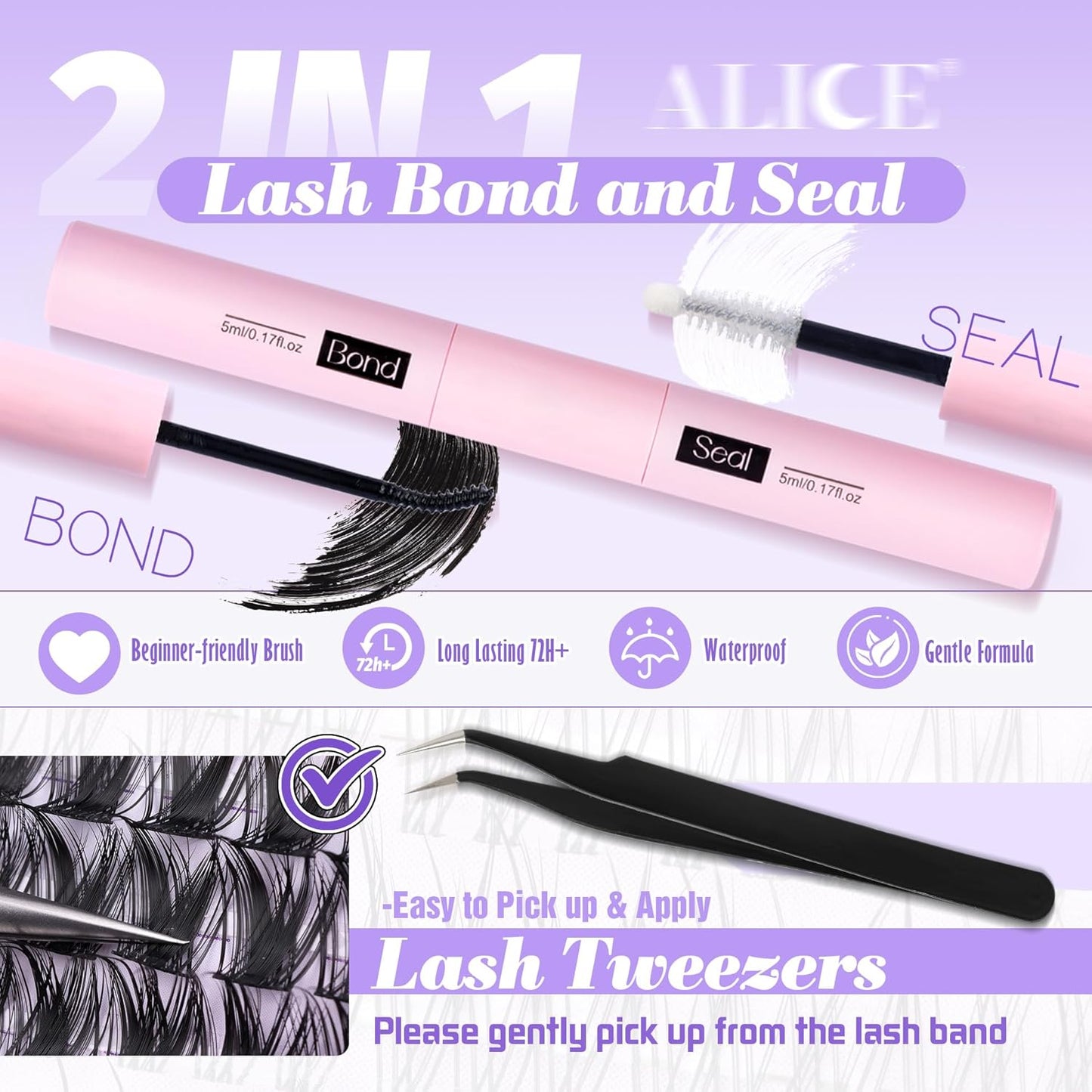 ALICE Wispy Lash Clusters | 168 Pcs | 10-18mm Natural Volume Extensions