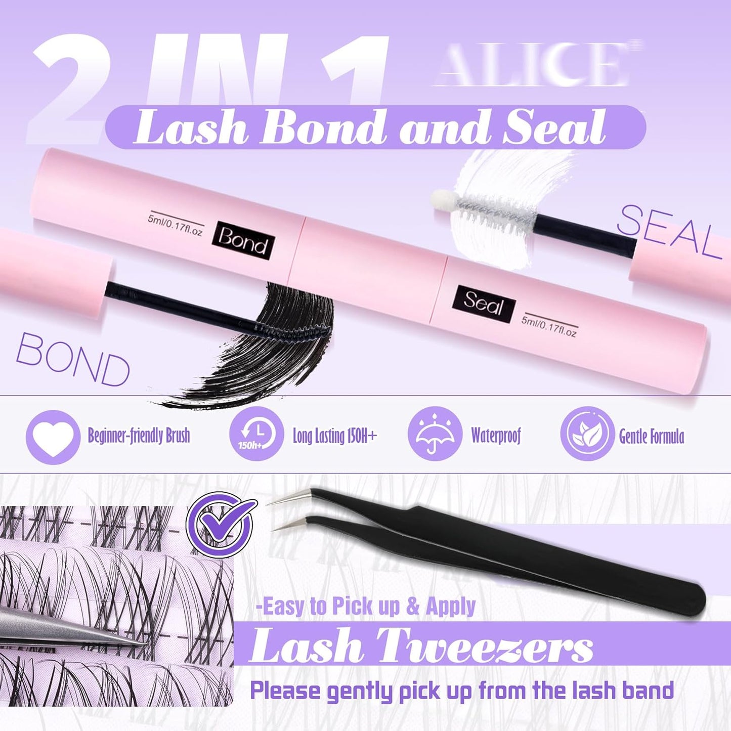 ALICE Wispy Lash Clusters | 168 Pcs | 10-18mm Natural Volume Extensions