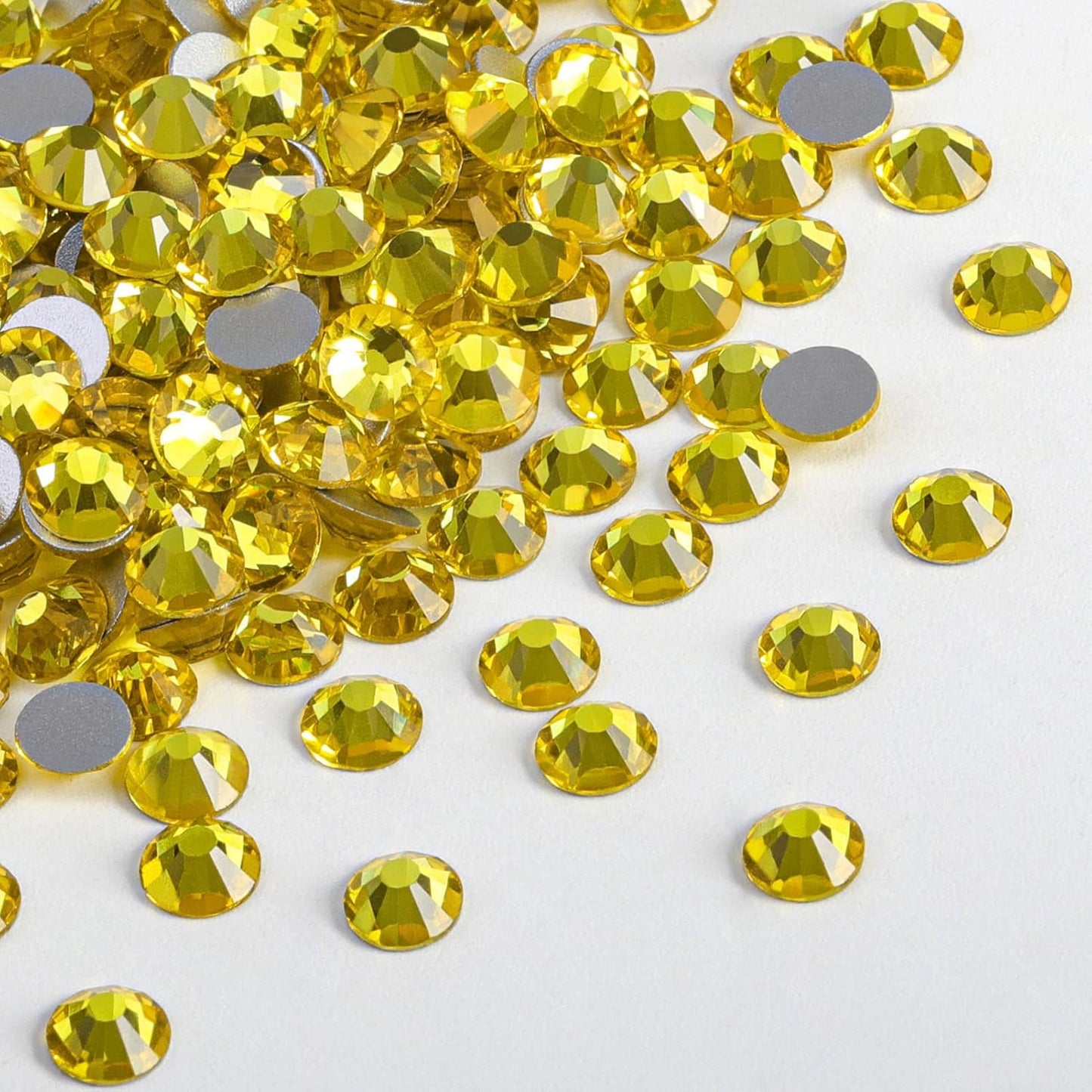 beadsland Flat Back Crystal Rhinestones Round Gems, Lemon Yellow (1.9-2.0mm) SS6/1440pcs