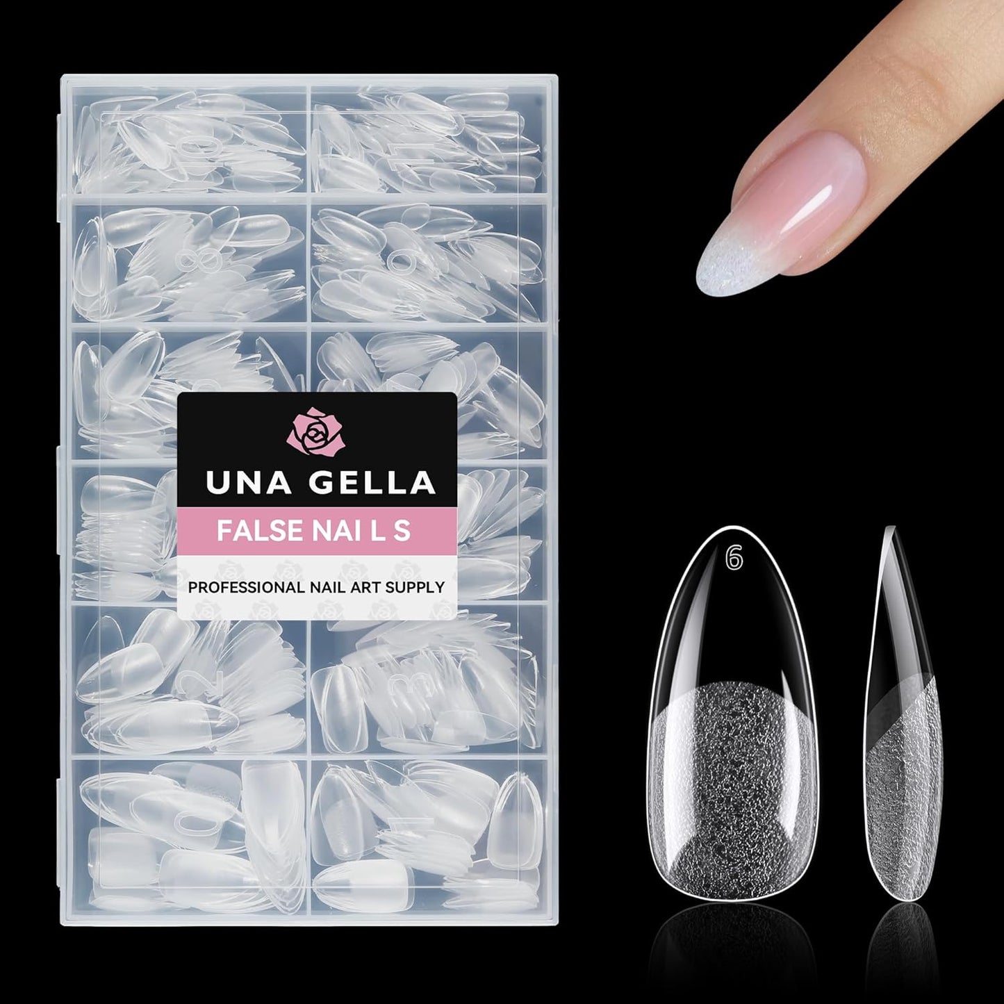 UNA GELLA Square Toe Nail Tips | 504 Pcs Soft Gel Full Cover | DIY Pedicure