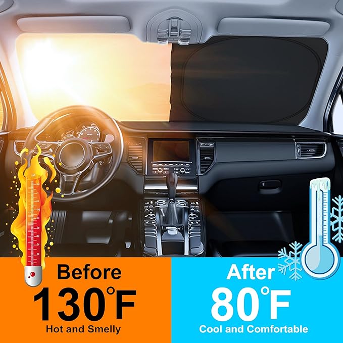 Windshield Sun Shade Custom Fit 2019 2020 2021 2022 2023 2024 2025 2026 BMW X5 Accessories Foldable Sunshade Sun Visor Protector Blocks Sun Rays