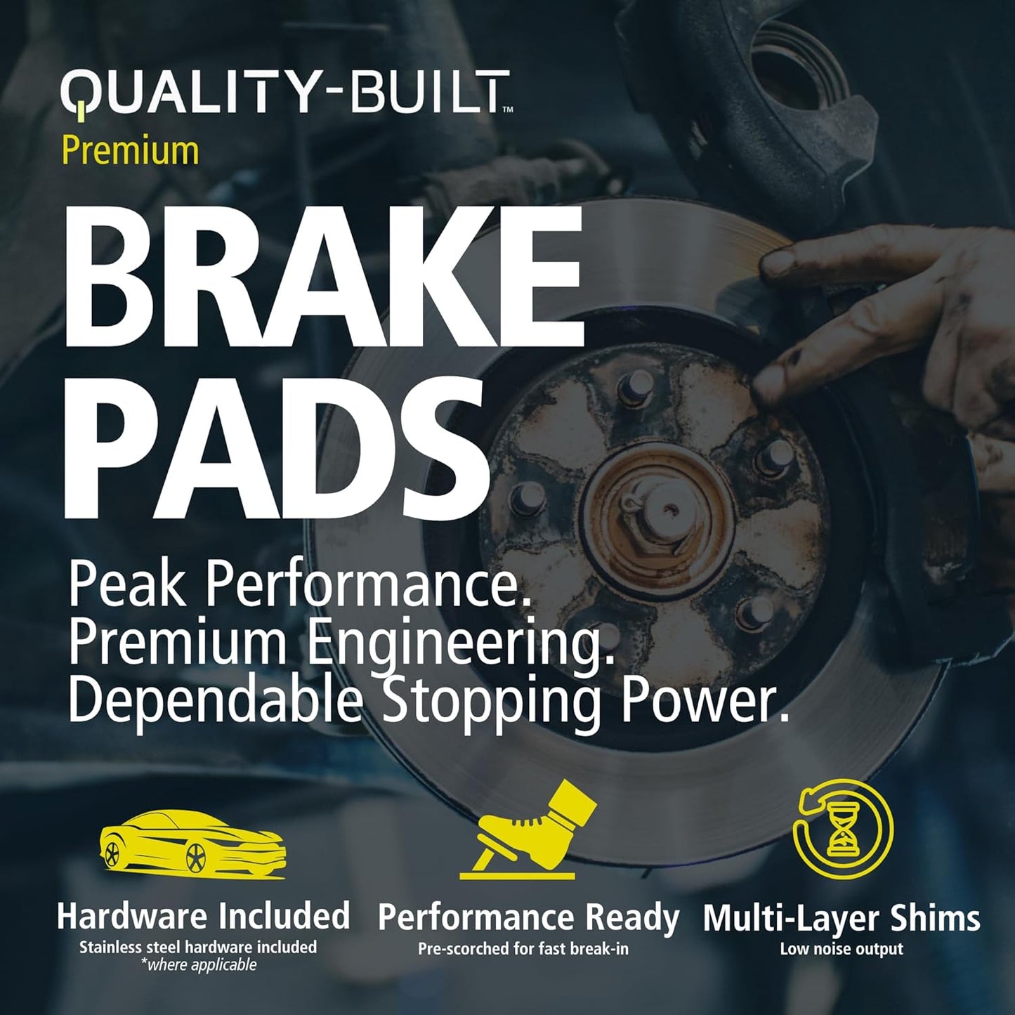 Premium Ceramic Front Brake Pads (1001-2179C) Compatible with Jeep Grand Wagoneer 2024-2022, Grand Wagoneer L 2024-2023, Wagoneer 2024-2022, Wagoneer L 2024-2023, Ram 1500 2025-2019