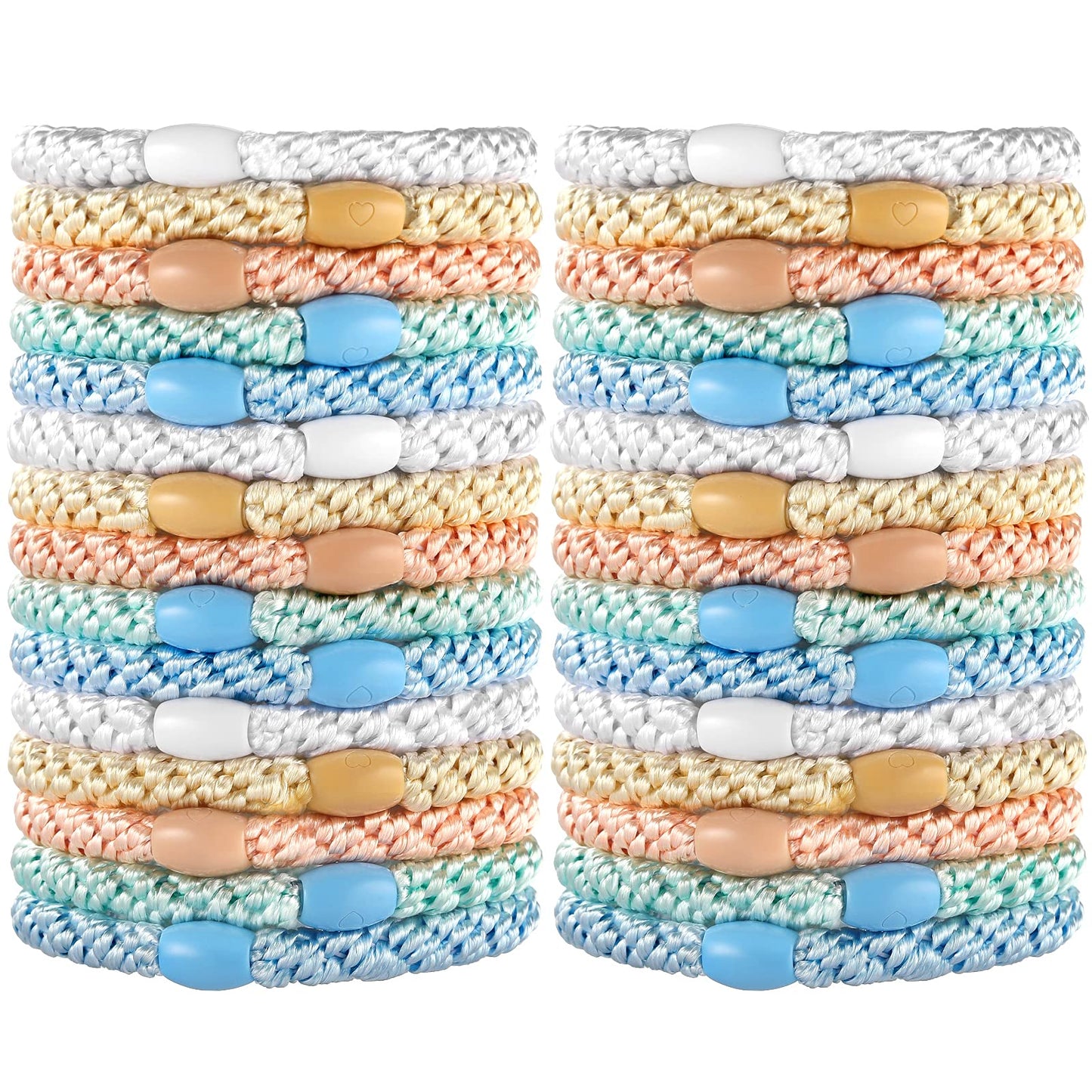 Hair Ties For Thick Hair, Funtopia 30 Pcs Ponytail Holders Elastics Hair Bands, No Damage No Crease Hair Elastics For Women Girl