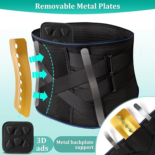 Adjustable Back Brace for Lower Back Pain & Sciatica Relief - Unisex Lumbar Support Belt for Herniated Disc, Posture Correction, Breathable Design for Work, Sports (B73,Medium)
