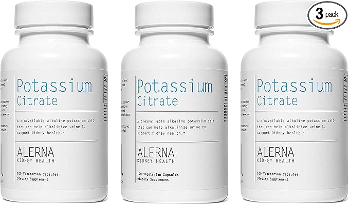 Potassium Citrate 99 mg - Supports Electrolyte Balance and Normal pH - Essential Mineral Kidney Stone Support Supplement - 100 Vegetarian Capsules (Pack of 3)