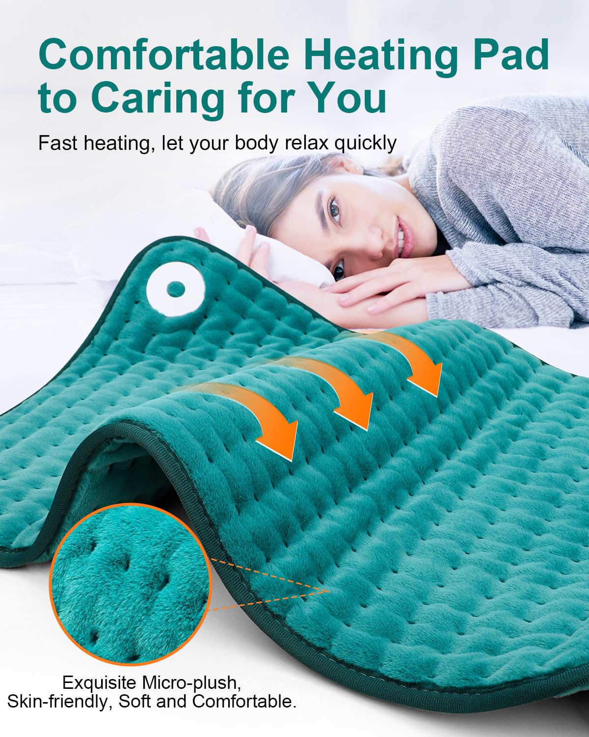 Heating Pad for Back Pain Relief with 6 Heat Settings, 4 Auto-Off, Gifts for Women Mom Men Dad, Electric Heating Pads for Cramps/Abdomen/Waist/Shoulder, Moist Dry Heat Options, 12" x 24"