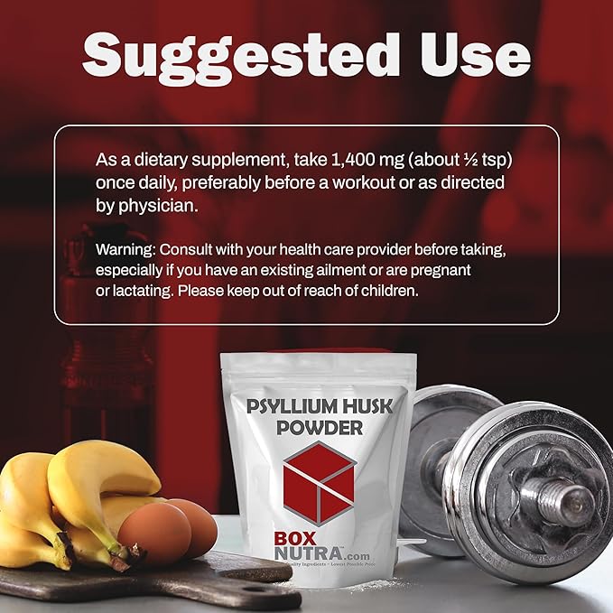 BoxNutra Psyllium Husk Powder - Bulk-Forming Laxative - Promotes Regular Bowel Movements - Improves Digestion, 500g