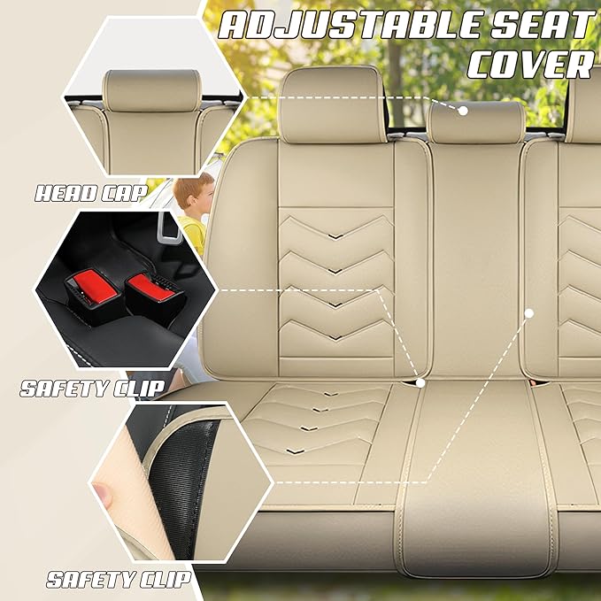 Car Seat Covers Fit for Infiniti g37 2000-2026, Stylish Sport Seat Covers, Waterproof Wear-Resistant Premium Nappa Leather Car Seat Cover.(Full Set/Beige)