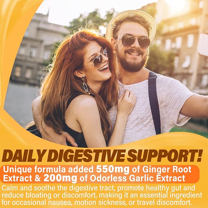 Bundle Ginger Chews Supplement Gummies for Nausea, Stomach Relief & Liver Cleanse Detox & Repair Gummies with Milk Thistle
