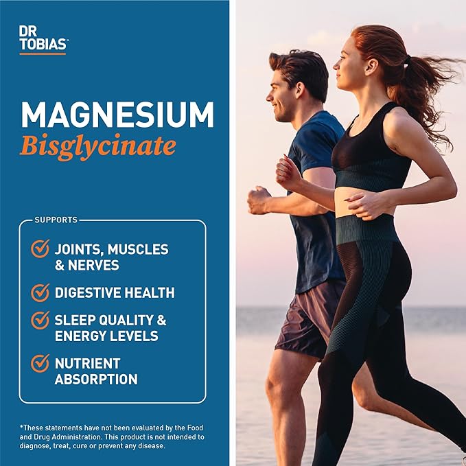 Dr. Tobias Magnesium Bisglycinate, High Absorption Magnesium Buffered Chelate Complex, 200 mg per Capsule, Supports Energy, Muscle, Bone & Joint Health, Non-GMO Magnesium Supplement, 120 Capsules