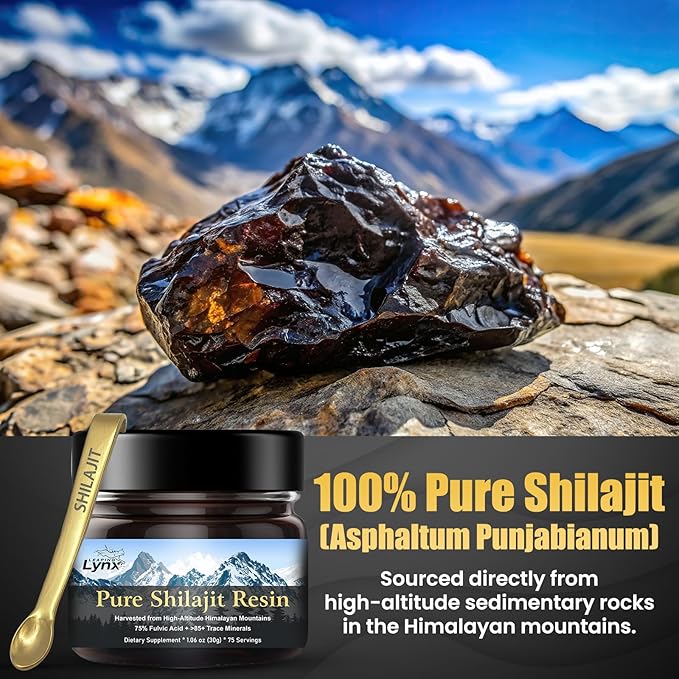 Himalayan Shilajit Resin [1,000 mg] Pure Shilajit Organic Natural ||Gold Grade|| Alpine Harvested, Sun-Dried, & Lab Purified for Men & Women, Max Potency >75% Fulvic Acid & 85+ Trace Minerals