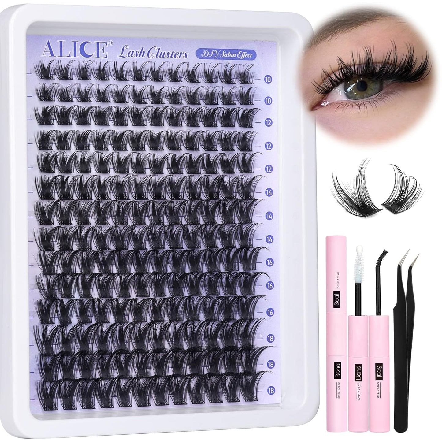 Natural Wispy Lash Extension Kit | 140pcs Clear Band Cluster Lashes for DIY