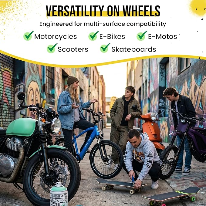 Spray.Bike Spray Paint - Silvertown | Designed Mainly for Bicycles | Multi-Use Acrylic Spray Paint for Metal, Plastic | High Coverage Bike Paint, 400ml