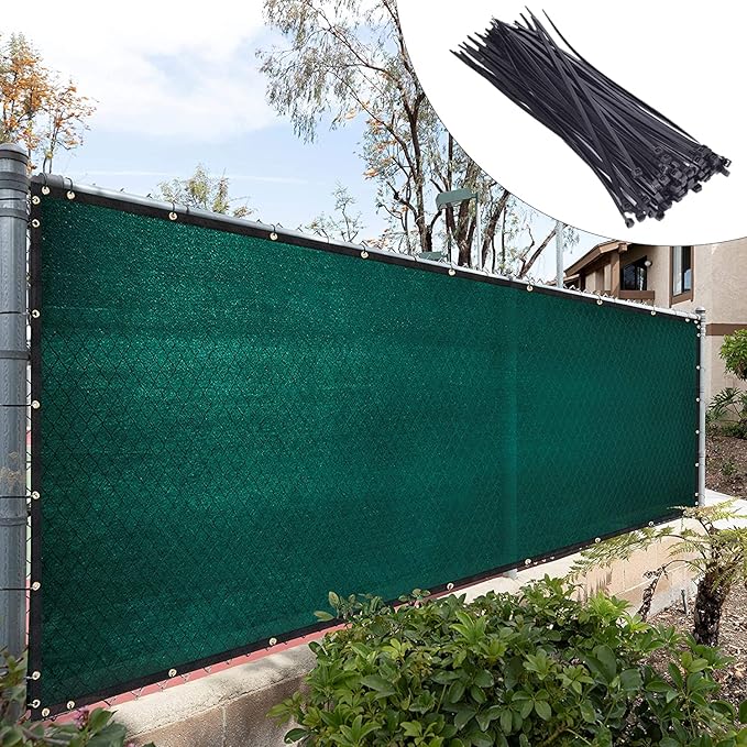 Royal Shade Custom Size 6' x 146' Green Fence Privacy Screen Windscreen Cover Netting Mesh Fabric Cloth - Cable Zip Ties Included (We Make Custom Size)